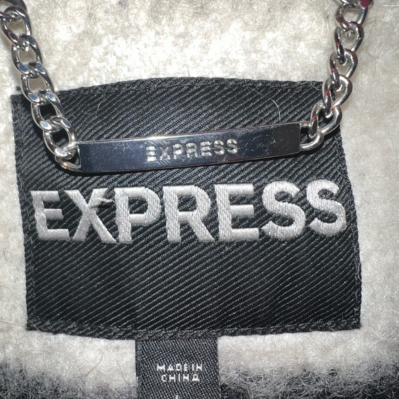 Express long wool coat black& white ,size L. - Picture 3 of 3